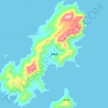 Topografische Karte 浮鹰岛, Höhe, Relief