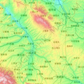 Topografische Karte 临洮县, Höhe, Relief