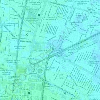 Topografische Karte 15370, Höhe, Relief