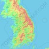 Topografische Karte 朝鮮半島, Höhe, Relief