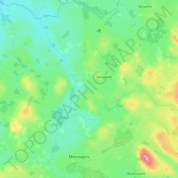 Topografische Karte Ballymore, Höhe, Relief