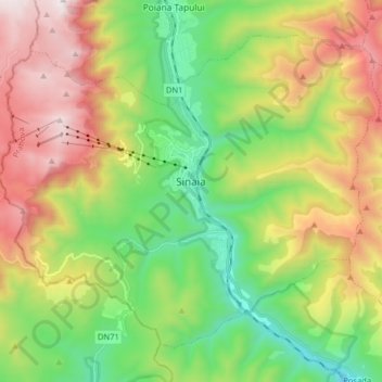 Topografische Karte Sinaia, Höhe, Relief