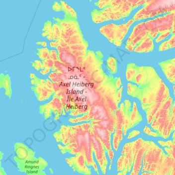 Topografische Karte Axel Heiberg Island, Höhe, Relief