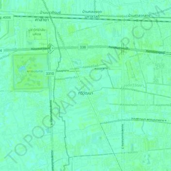 Topografische Karte Thawi Watthana District, Höhe, Relief