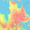 Topografische Karte Quebec, Höhe, Relief