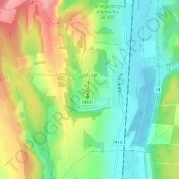 Topografische Karte 8944, Höhe, Relief