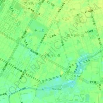 Topografische Karte 马路湾街道, Höhe, Relief