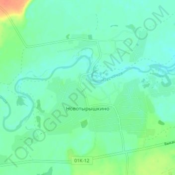 Topografische Karte Новотырышкино, Höhe, Relief