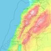 Topografische Karte Libanon, Höhe, Relief