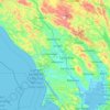 Topografische Karte Sonoma County, Höhe, Relief