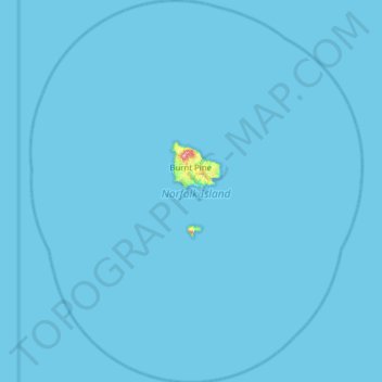 Topografische Karte 诺福克岛, Höhe, Relief