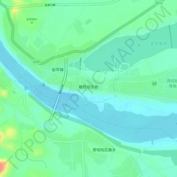 Topografische Karte 橄榄坝农场, Höhe, Relief