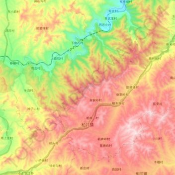 Topografische Karte Baijin Town, Höhe, Relief