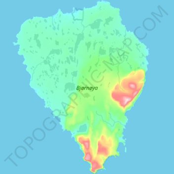 Topografische Karte Bäreninsel, Höhe, Relief