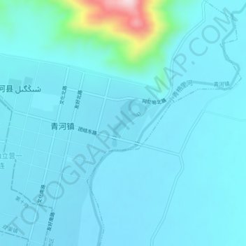 Topografische Karte 青龙湖, Höhe, Relief