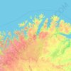 Topografische Karte Finnmark, Höhe, Relief