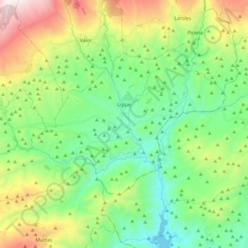 Topografische Karte Ugíjar, Höhe, Relief