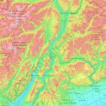 Topografische Karte TN, Höhe, Relief