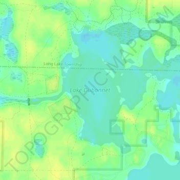 Topografische Karte Lake Dubonnet, Höhe, Relief