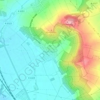 Topografische Karte Fischingen, Höhe, Relief