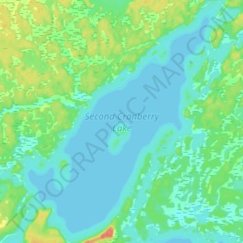 Topografische Karte Second Cranberry Lake, Höhe, Relief