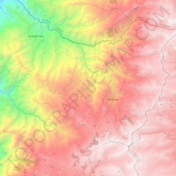 Topografische Karte Simiatug, Höhe, Relief