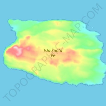 Topografische Karte Isla Santa Fe, Höhe, Relief