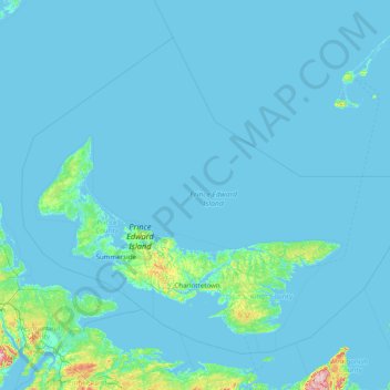 Topografische Karte Prinz-Edward-Insel, Höhe, Relief