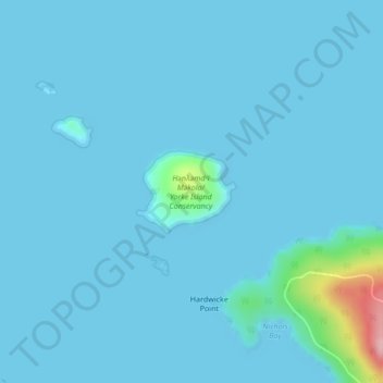 Topografische Karte Yorke Island, Höhe, Relief