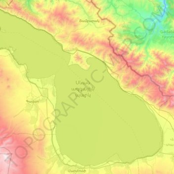 Topografische Karte Sewansee, Höhe, Relief