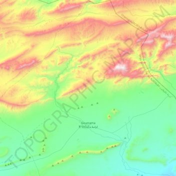 Topografische Karte Gourrama, Höhe, Relief