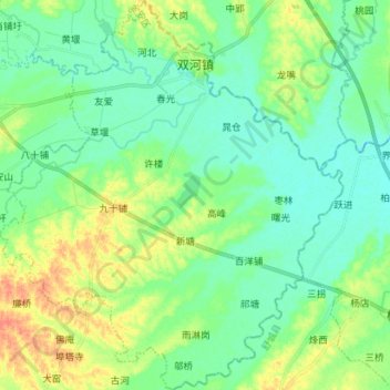 Topografische Karte 双河镇, Höhe, Relief