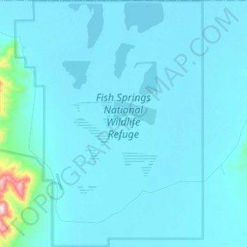 Topografische Karte Fish Springs National Wildlife Refuge, Höhe, Relief