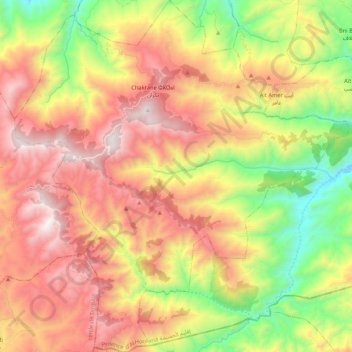 Topografische Karte Chakran, Höhe, Relief