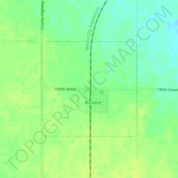 Topografische Karte Buckeye, Höhe, Relief