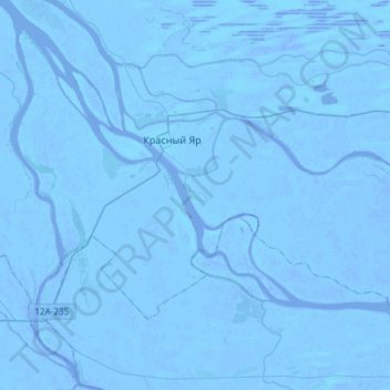 Topografische Karte Красноярский сельсовет, Höhe, Relief