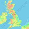 Topografische Karte Great Britain, Höhe, Relief