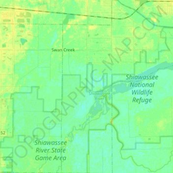 Topografische Karte James Township, Höhe, Relief