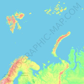 Topografische Karte Архангельская область, Höhe, Relief