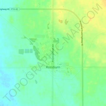 Topografische Karte Rossburn, Höhe, Relief