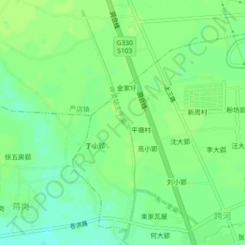 Topografische Karte 神灵站主干渠, Höhe, Relief