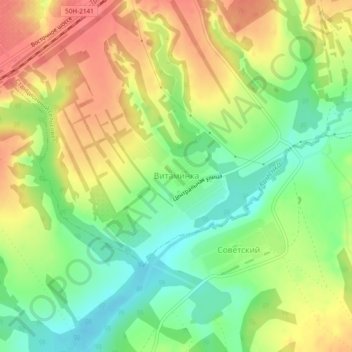 Topografische Karte Витаминка, Höhe, Relief