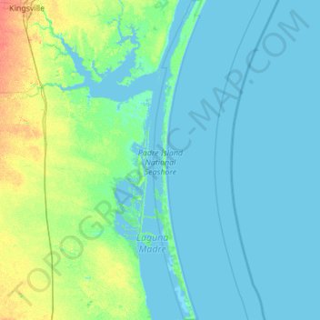 Topografische Karte Padre Island National Seashore, Höhe, Relief