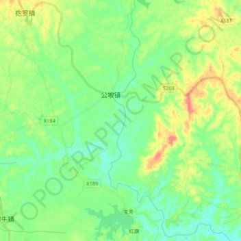 Topografische Karte 文教河, Höhe, Relief