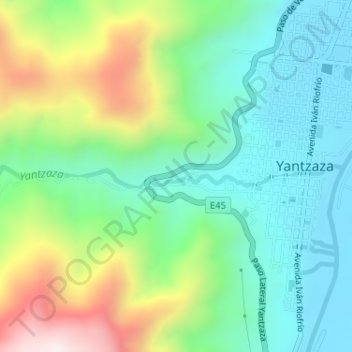 Topografische Karte Yantzaza, Höhe, Relief