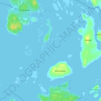 Topografische Karte Värmdö kommun, Höhe, Relief