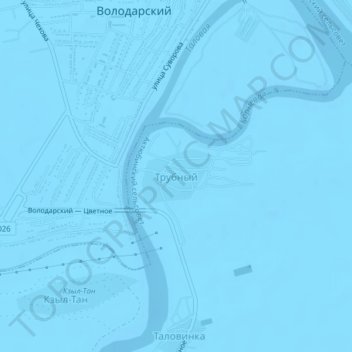 Topografische Karte Трубный, Höhe, Relief