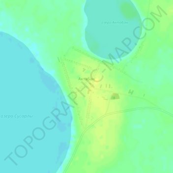 Topografische Karte Актабан, Höhe, Relief