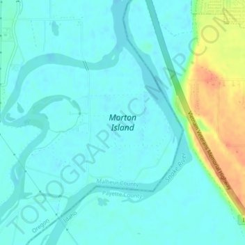 Topografische Karte Morton Island, Höhe, Relief