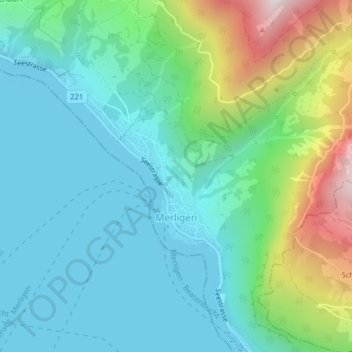 Topografische Karte Merligen, Höhe, Relief